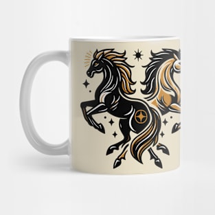 Duo Golden Horse Mug